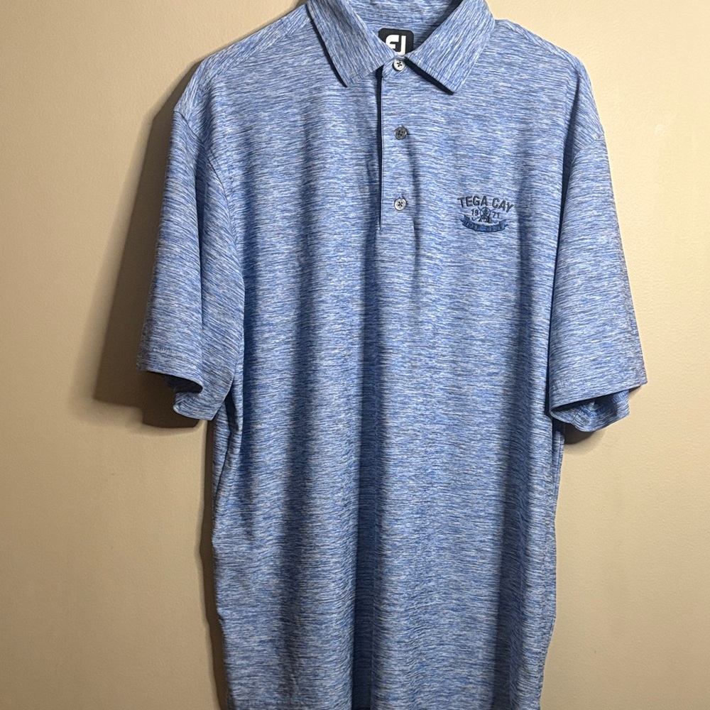 FootJoy Tega Cay Golf Club Blue Men's Polo Shirt Large